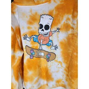 Vintage Mad Dog Simpsons Tie Dye Skeleton Skateboard Bart Simpson Soft Y2K XL